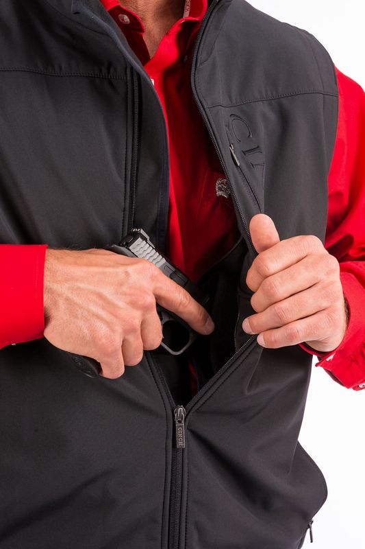 CINCH MENS BLACK CONCEALED CARRY BONDED  VEST