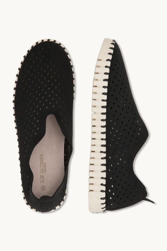 ILSE JACOBSEN | WOMENS  TULIP 139 SLIP ON PERFORATED FLAT SHOE