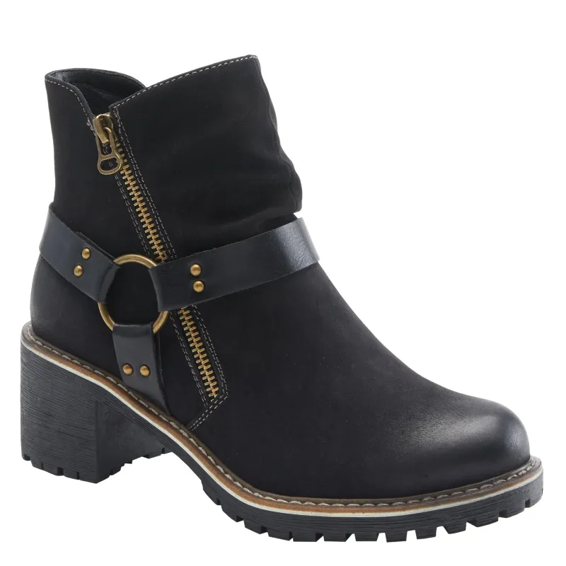 PATRIZIA | FIREWOOD WOMENS BLACK LUG SOLE ANKLE BOOT