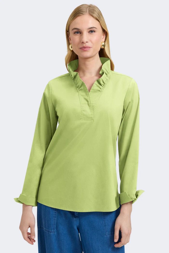 Tammy Popover Blouse w/Ruffle Collar| Foxcroft