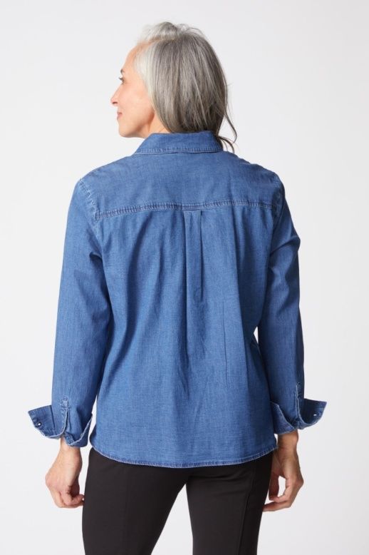 HABITAT | WOMENS DENIM SHIRT W/SHAPED HEM