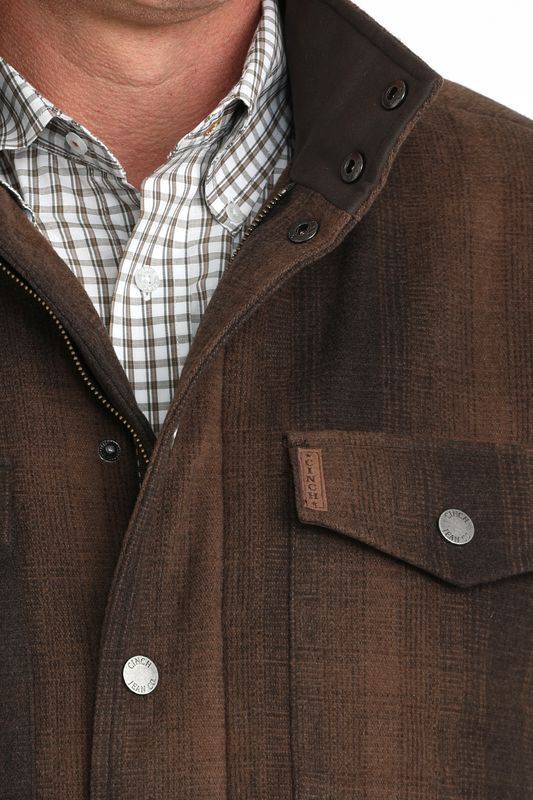 CINCH | MENS BROWN PLAID FRONTIER COAT