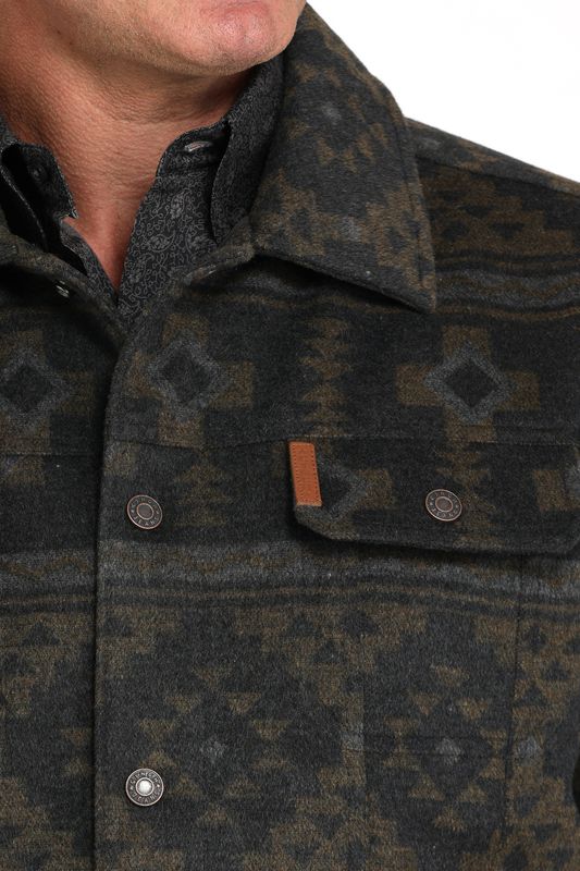 CINCH | MENS WESTERN CHARCOAL/BROWN  TRUCKER JACKET