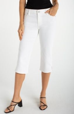 LIVERPOOL | WOMENS WHITE CAPRI W/SIDE SLIT