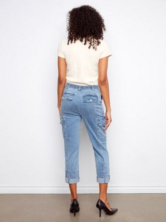 CHARLIE B | WOMENS TENCEL CARGO PANT