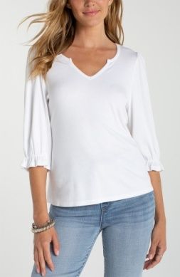 LIVERPOOL | WOMENS ELBOW  SLEEVE KNIT TEE