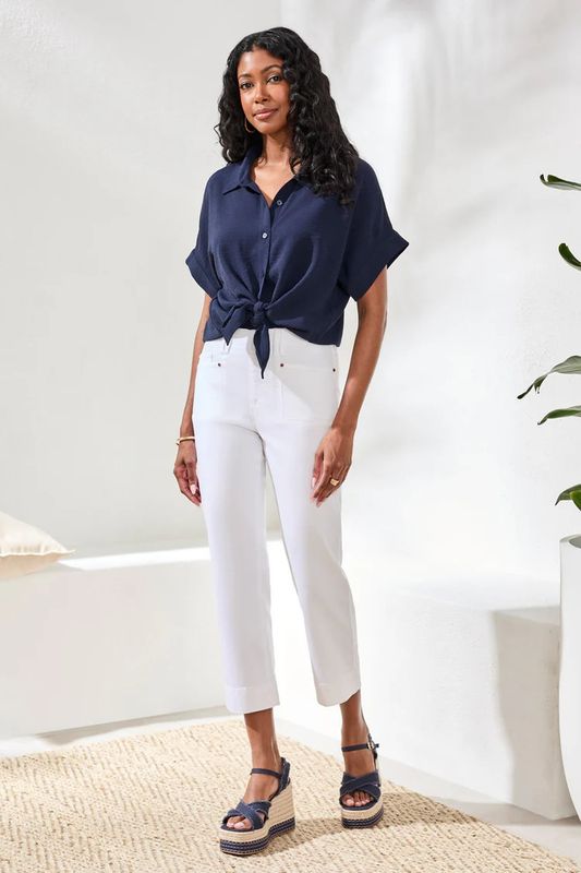 Comfort Stretch Pull On Kick Flare Capri | Tribal 24410-2020