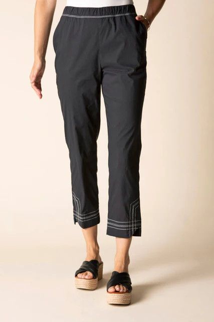 HABITAT BLK COOL TECH EASY CROP PANT W/CONTRAST STITCHING