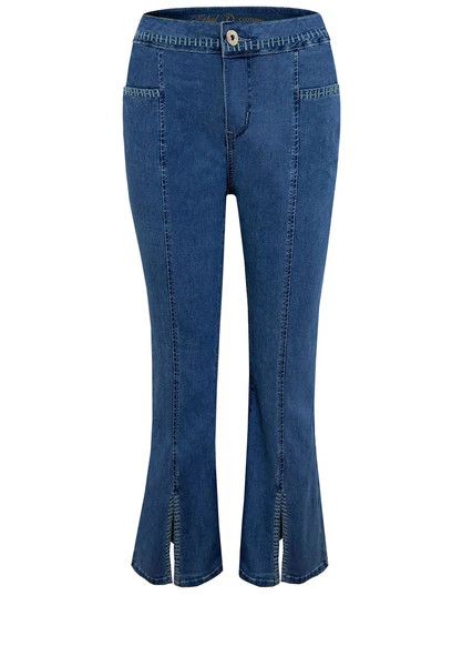 ETHYL ZIP JEAN WITH HEAVY STITCHING