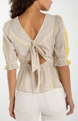 LIVERPOOL | WOMENS TOP  WITH TIE BACK DETAIL