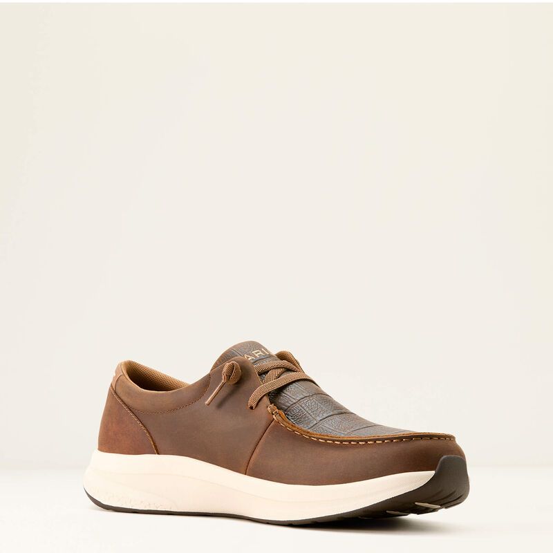ARIAT | MENS BUCKEYE SLIP ON SHOE DARK TAN CROCODILE PRINT