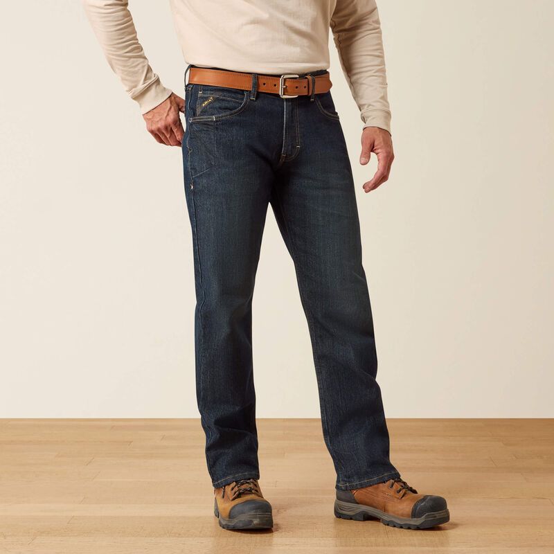 ARIAT | REBAR M4 MENS RELAXED DURASTRETCH BASIC STRAIGHT LEG JEAN | BLACKSTONE