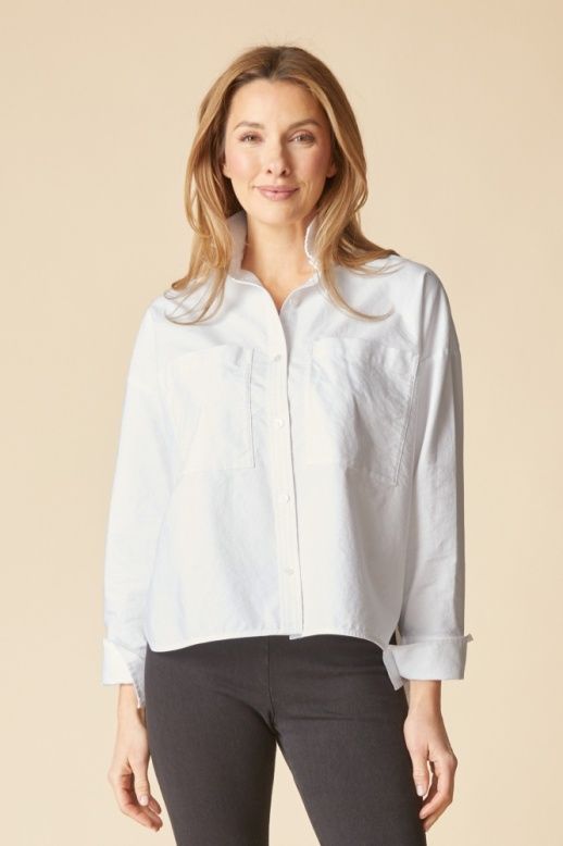 HABITAT | WOMENS WHITE BOXY BOYFRIEND 2 POCKET SHIRT
