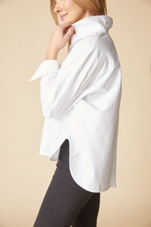 HABITAT | WOMENS WHITE BOXY BOYFRIEND 2 POCKET SHIRT
