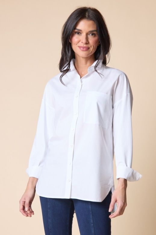 HABITAT | WOMENS WHITE KNIT BOYFRIEND SHIRT