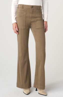 LIVERPOOL | WOMENS OAK BROWN HIGH RISE FLARE PATCH POCKETS