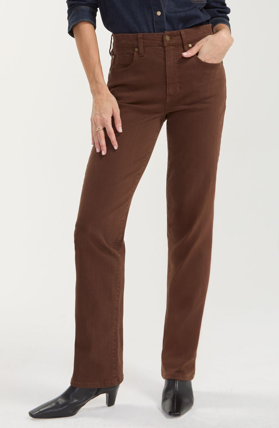 LIVERPOOL | WOMENS CAROB BROWN COMFORT WAIST JEAN