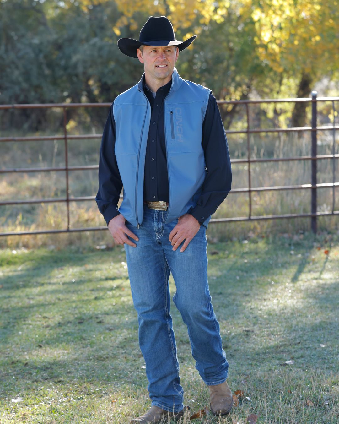 CINCH MENS BLUE WINDPROOF VEST