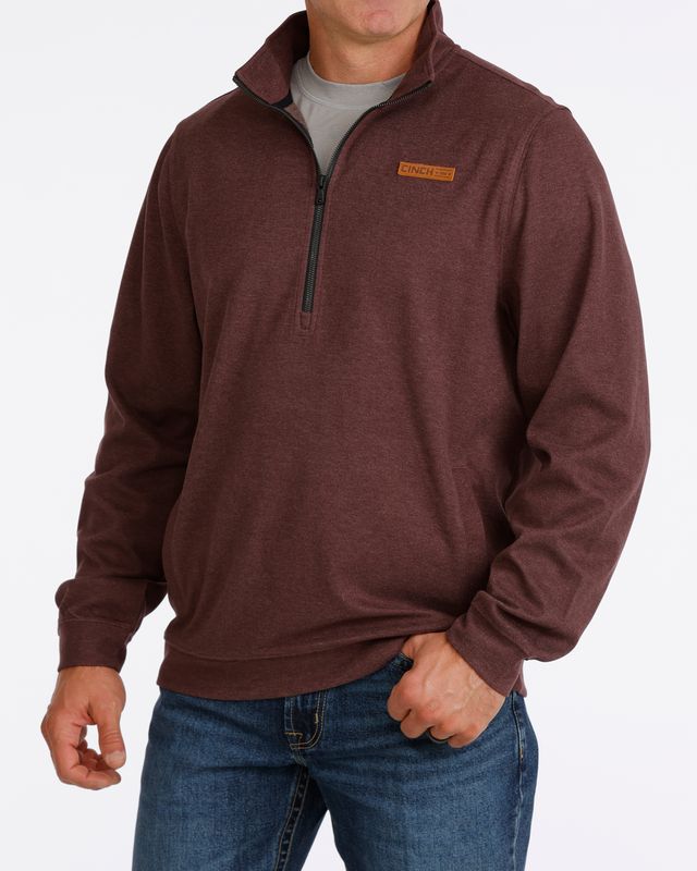 CINCH MENS PURPLE 1/2 ZIP PULLOVER