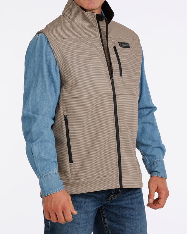 CINCH MENS CONCEAL CARRY KHAKI TEXTURED BONDED VEST