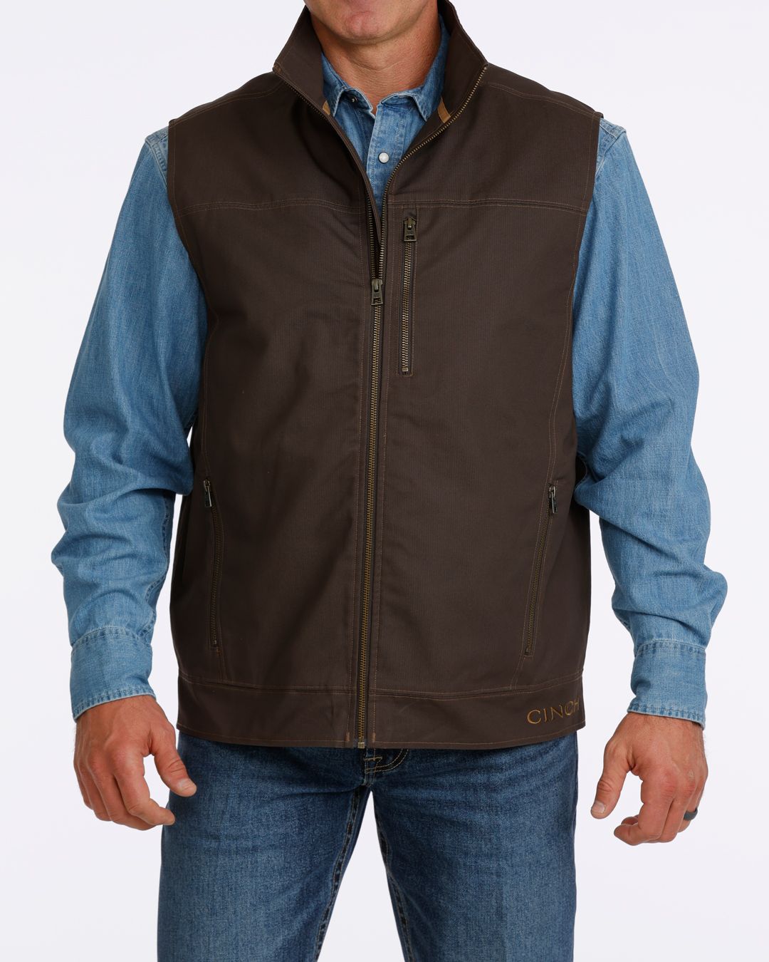 CINCH MENS BROWN CANVAS CONCEAL CARRY VEST