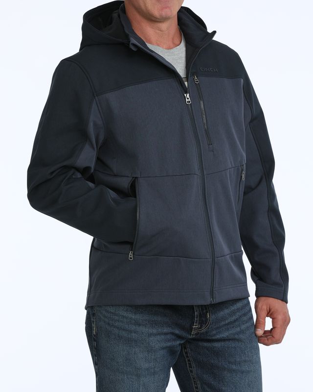 CINCH MENS NAVY BONDED HOODED JACKET
