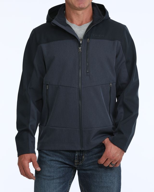 CINCH MENS NAVY BONDED HOODED JACKET
