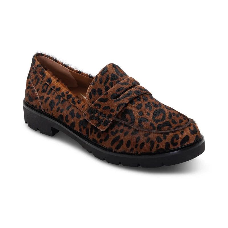 AETREX WOMENS LEOPARD COLLETTE LOAFER