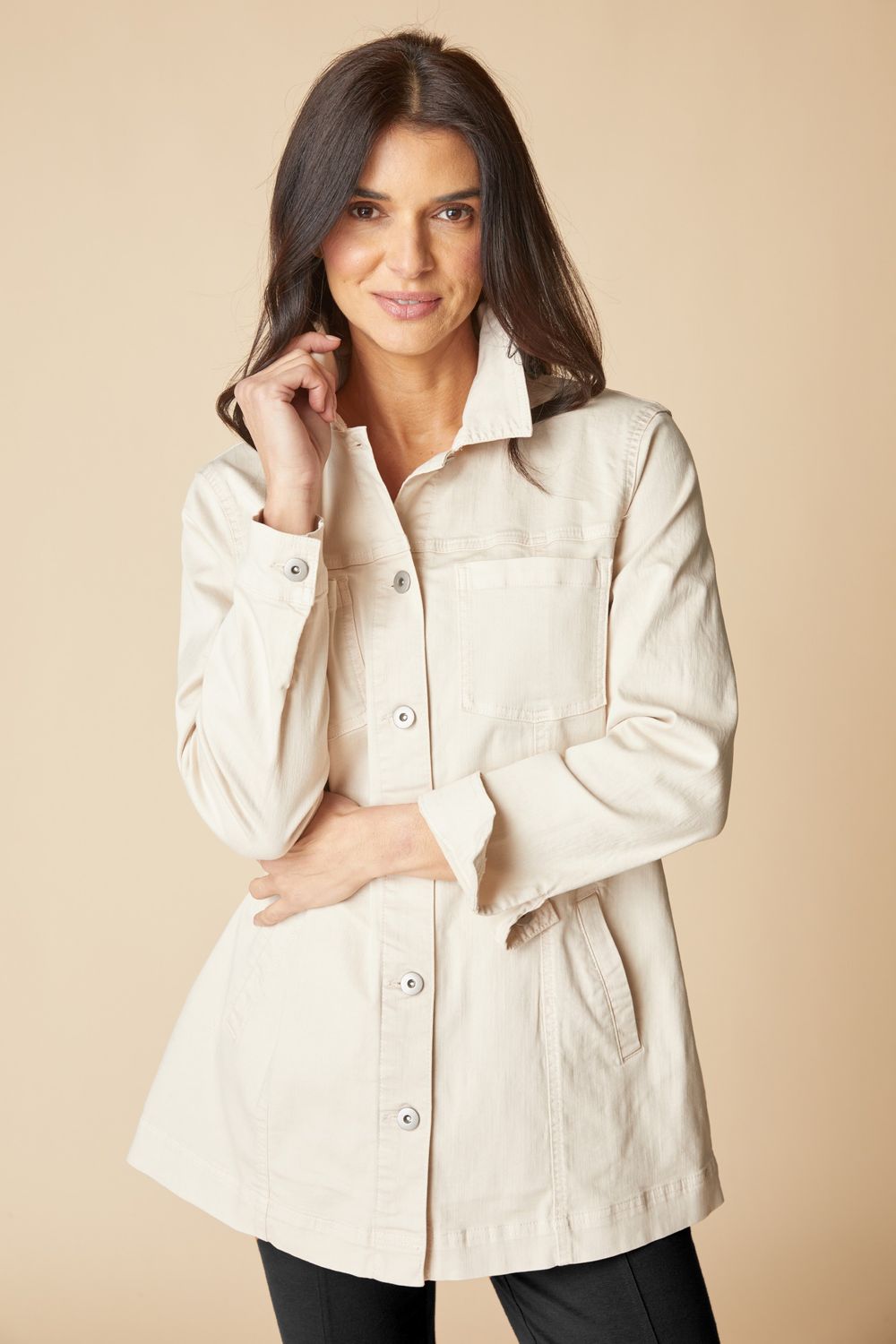 HABITAT | WOMENS LIGHT TAN BOYFRIEND STRTCH DENIM JACKET