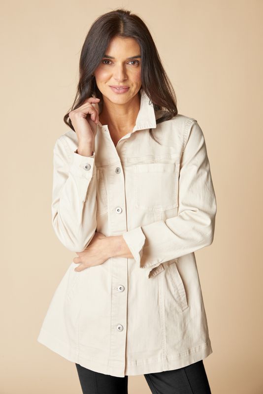 HABITAT | WOMENS LIGHT TAN BOYFRIEND STRTCH DENIM JACKET