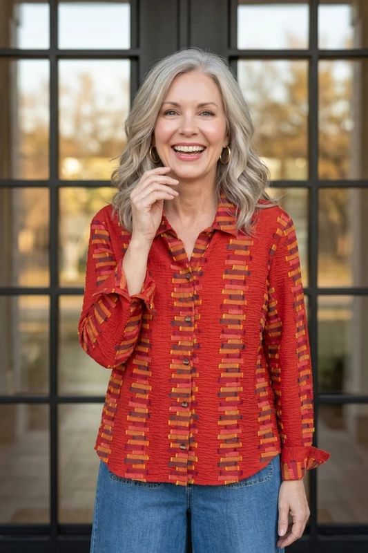 HABITAT | WOMENS SIENNA EMBROIRDERED STRIPE SHIRT