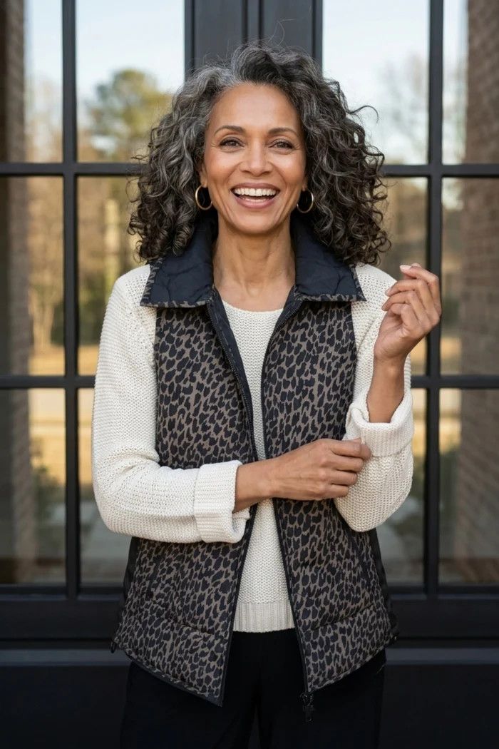 HABITAT | WOMENS CHEETAH PRNT REVERSIBLE HIP LENGTH VEST