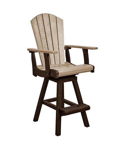 C25 Swivel Pub Arm Chair 16/07 Choc/Beige