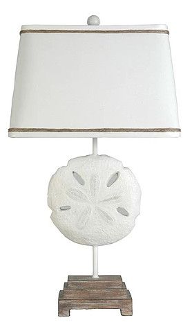 LPS-123 27.75" Polyresin Sand Dollar Table Lamp
