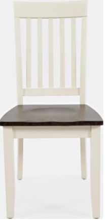 1825-393KD Decatur Lane Slatback Dining Chair Autumn Brown/White Finish