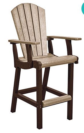 C28-07-16 Classic Pub Arm Chair Beige/Chocolate