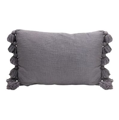 DF3615 24x16 Cotton Woven Pillow w/Tassels Blue