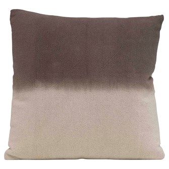 DF2388 20" Square Cotton Canvas Dip Dyed Pillow Natural &amp; Charcoal