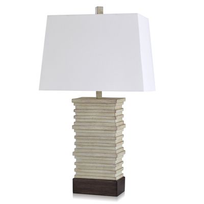 KHL331364 Casual Stacked Plate Table Lamp Aged Cream