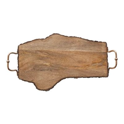 DF3806  Live Edge Wood Slab Serving Tray with Handles