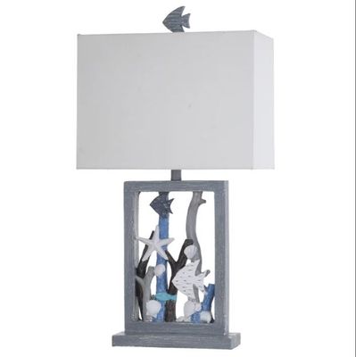 L318586 32in Serene Nautical Wood Lamp