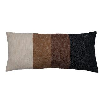 DF5133 Woven Cotton Slub Lumbar Pillow, Multi Color