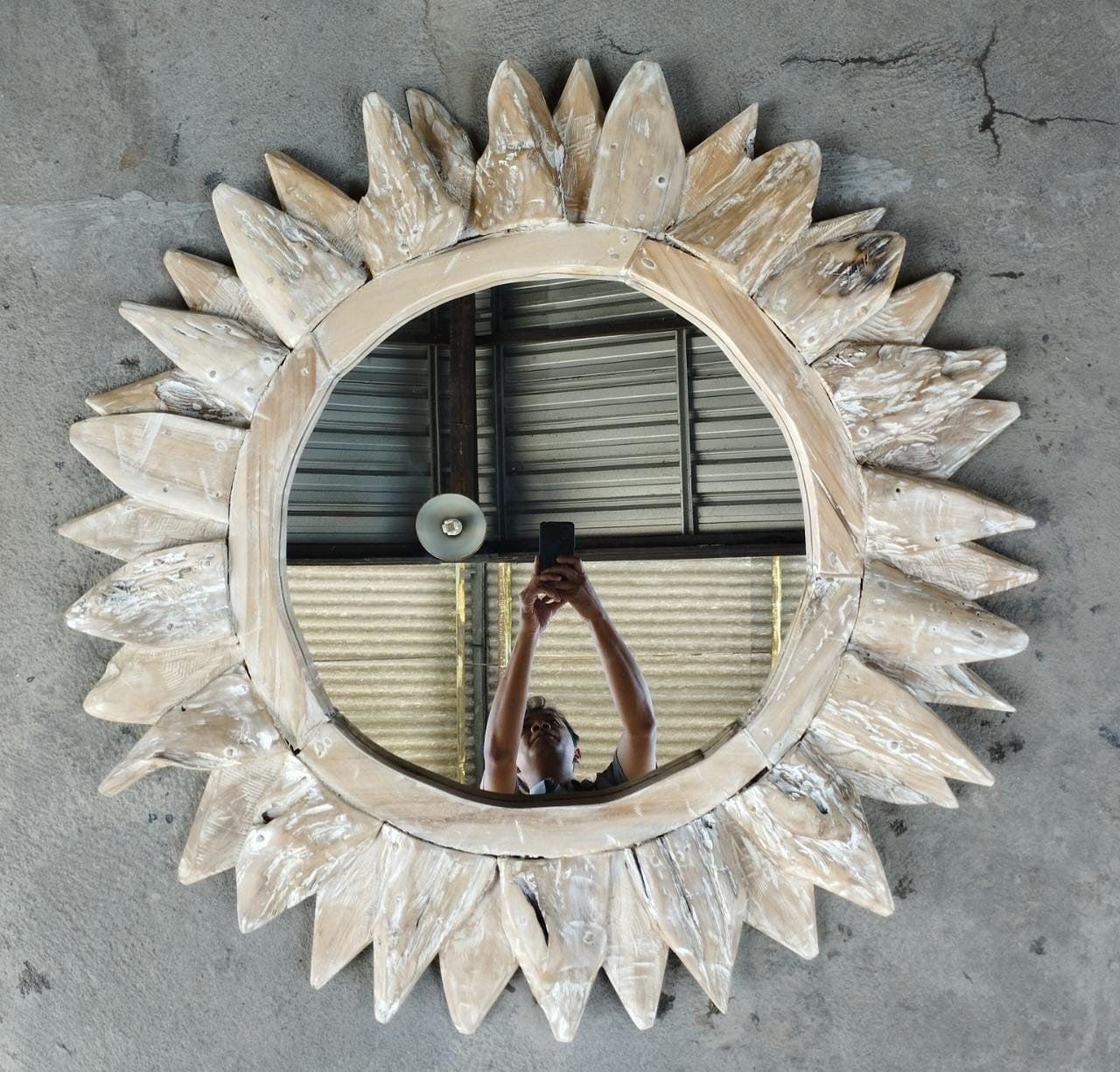 AN-SM108WW White Finish Driftwood Mirror