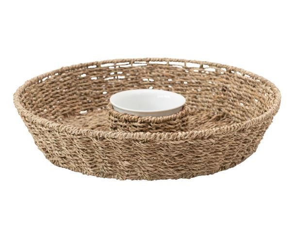 DF4004 Chip and Dip Basket with Ceramic Bowl, Set of 2