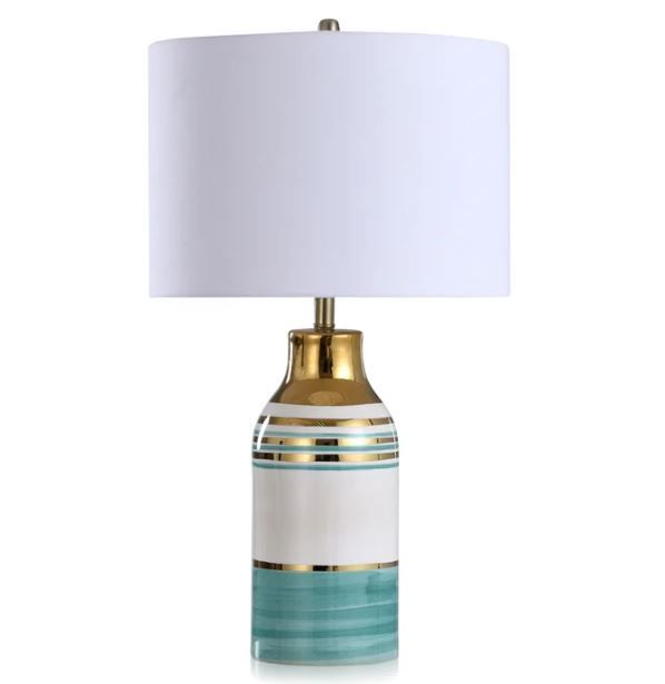 L330848 BORMIOLI MINT | Multi-Colored Milk Jar Ceramic Body Table Lamp