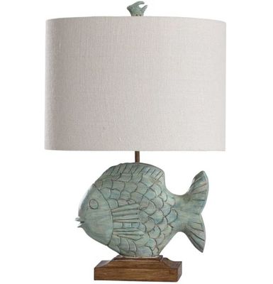 L216436 Nemo Blue  |  27in Coastal Cast Table Lamp