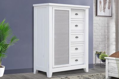 3541-0741 Brookfield Sliding Door Chest in Vintage White