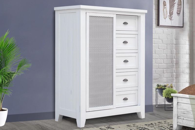 3541-0741 Brookfield Sliding Door Chest in Vintage White