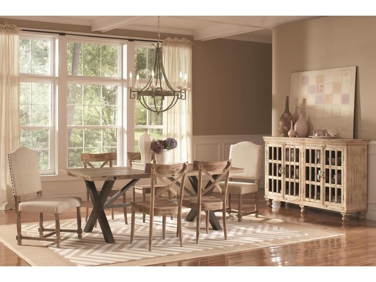 D680-31 Callista Rectangular Dining Table Beach/Natural Metal 40&quot; x 80&quot;