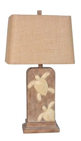 LPS-183 29.25&quot; Polyresin Sea Turtle Table Lamp